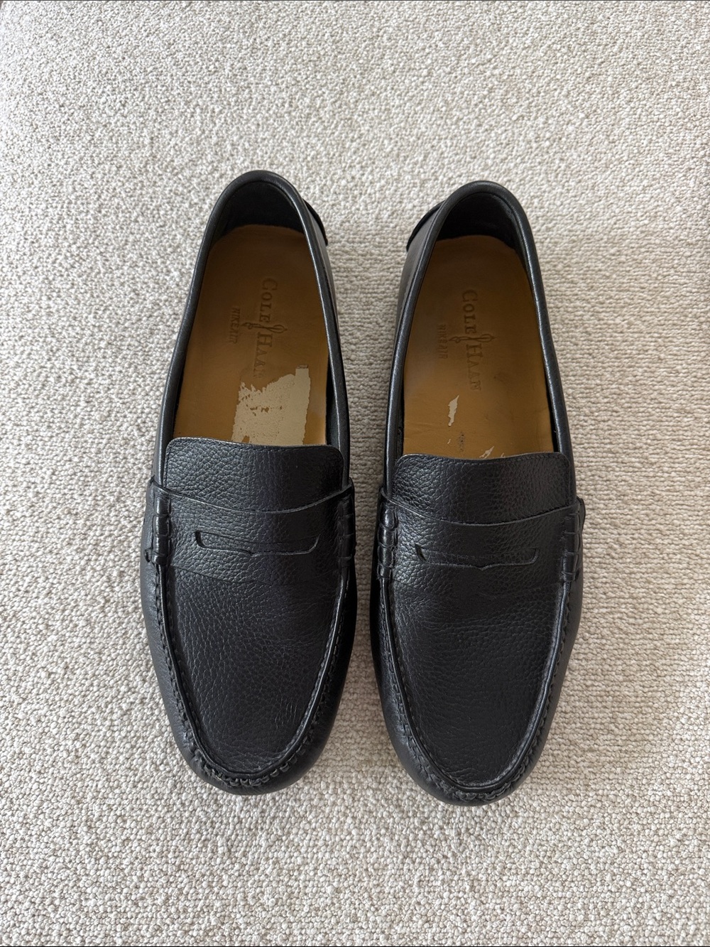 Men’s Cole Haan Black Pebbled Leather Penny Loafers